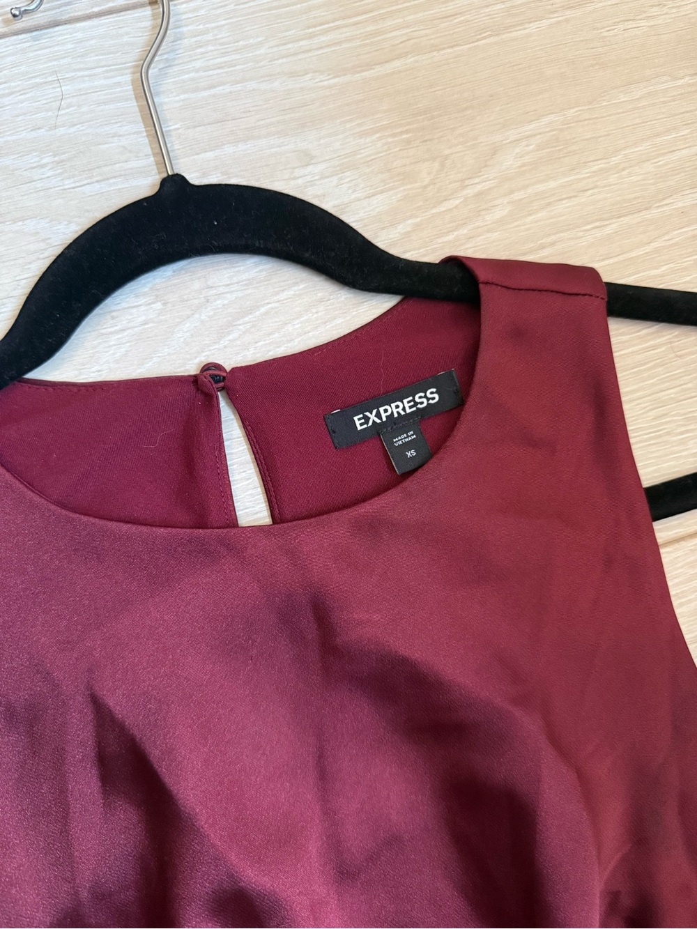 Express Maroon/Burgundy Midi Cocktail Dress